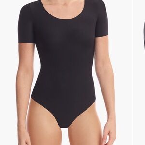 Commando Scoop Neck Short Sleeve Black Bodysuit Size L